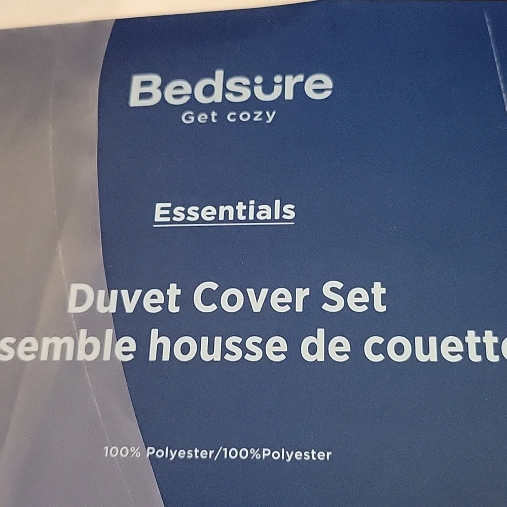 Bedsure Get Cozy Essentials 3pc Duvet Cover Set White 100% polyester 90x99